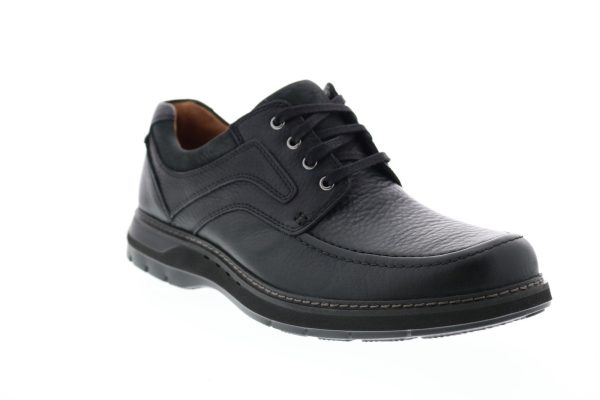 Clarks Un Ramble Lace Mens Black Extra Wide Leather Plain Toe Oxfords Shoes Online Sale - Image 2
