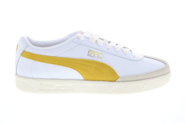 Puma Oslo-City Prm 37480001 Mens White Leather Lace Up Sneakers Lifestyle Shoes Discount