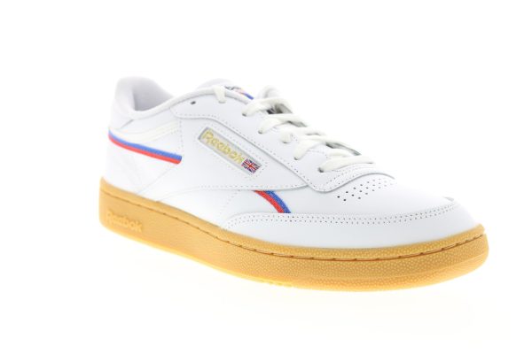 Reebok Club C 85 MU EG6425 Mens White Leather Lace Up Lifestyle Sneakers Shoes Online Hot Sale - Image 2