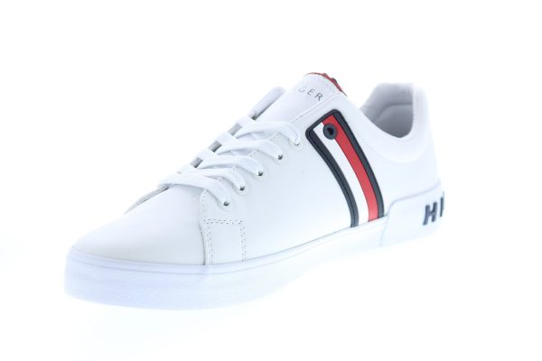Tommy Hilfiger Ramus TMRAMUS Mens White Synthetic Designer Sneakers Shoes Supply - Image 4
