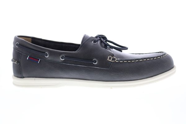 Sebago Naples 7000070 Mens Blue Leather Loafers & Slip Ons Boat Shoes Online Hot Sale