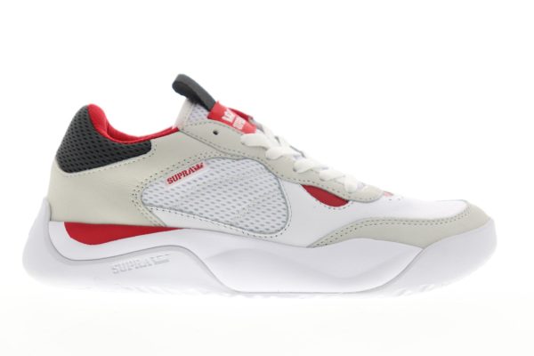 Supra Pecos 06375-148-M Mens White Leather Low Top Lace Up Skate Sneakers Shoes Online now