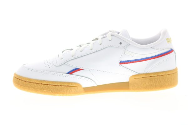 Reebok Club C 85 MU EG6425 Mens White Leather Lace Up Lifestyle Sneakers Shoes Online Hot Sale - Image 5