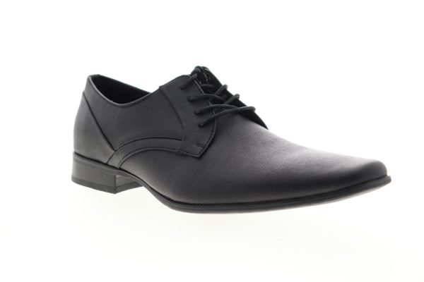 Calvin Klein Benton Weave Emboss 34F2936-BLK Mens Black Plain Toe Oxfords Shoes Online Hot Sale - Image 2