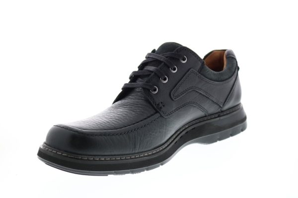 Clarks Un Ramble Lace Mens Black Extra Wide Leather Plain Toe Oxfords Shoes Online Sale - Image 4