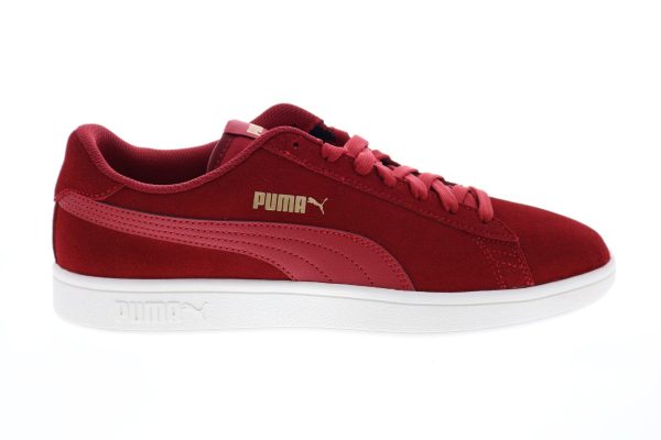 Puma Smash V2 36498947 Mens Red Suede Lace Up Lifestyle Sneakers Shoes on Sale