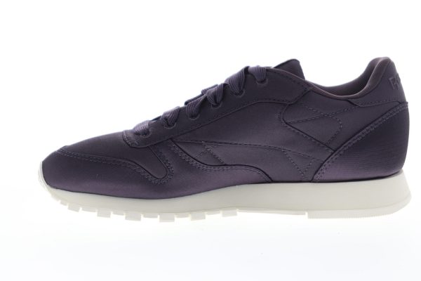 Reebok Classic Leather Satin CM9799 Womens Purple Lifestyle Sneakers Shoes For Cheap - Image 5