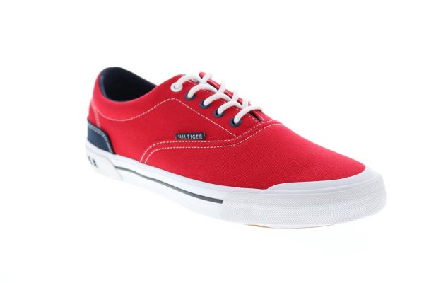 Tommy Hilfiger Pallet 5 TMPALLET5 Mens Red Canvas Designer Sneakers Shoes Discount - Image 2
