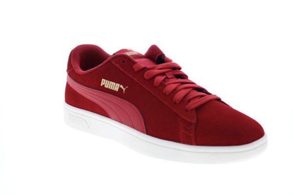 Puma Smash V2 36498947 Mens Red Suede Lace Up Lifestyle Sneakers Shoes on Sale - Image 2