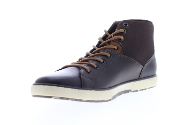 Robert Wayne Elliot RW100194M Mens Brown Leather Lifestyle Sneakers Shoes For Sale - Image 4