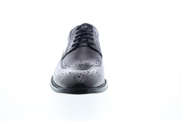 Zanzara Cesar ZK324C83 Mens Black Leather Low Top Lace Up Wingtip Oxfords Shoes Hot on Sale - Image 3