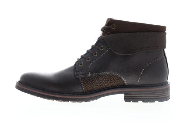 Robert Wayne Jef RW100420M Mens Brown Leather High Top Casual Dress Boots Sale - Image 5