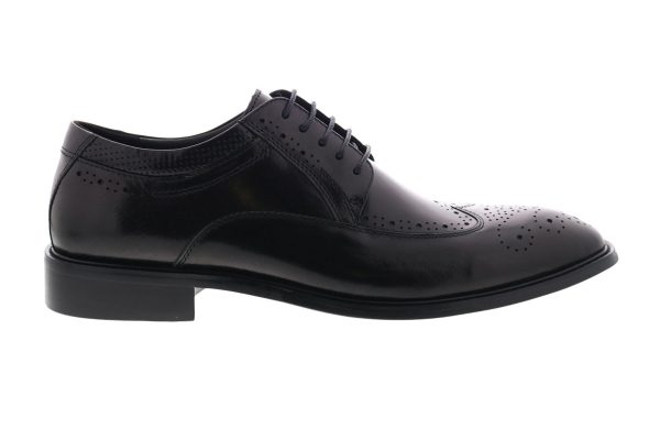 Zanzara Cesar ZK324C83 Mens Black Leather Low Top Lace Up Wingtip Oxfords Shoes Hot on Sale