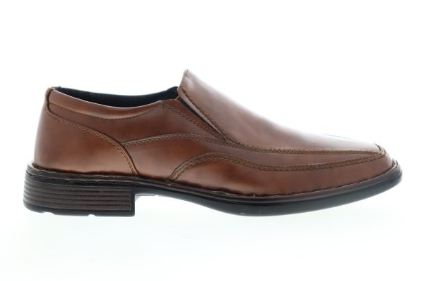 Robert Wayne Track Toe REMY Mens Brown Leather Low Top Casual Loafers Shoes Sale