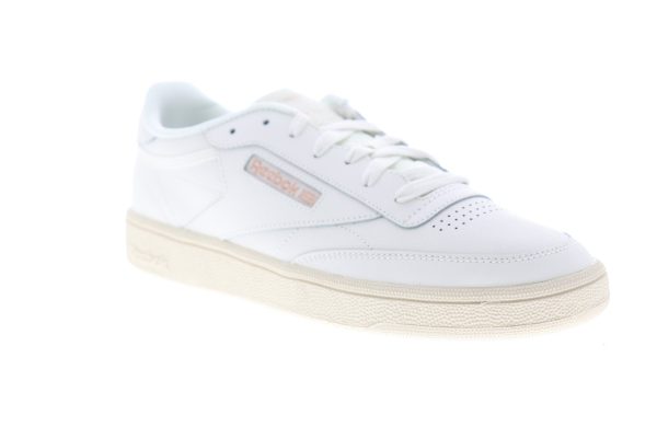 Reebok Club C 85 DV3727 Womens White Leather Low Top Lifestyle Sneakers Shoes For Cheap - Image 2
