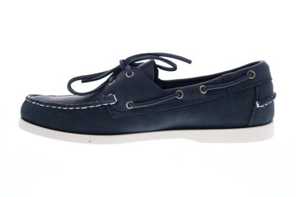 Sebago Portland Crazy Horse Mens Blue Wide Loafers & Slip Ons Boat Shoes Cheap - Image 5