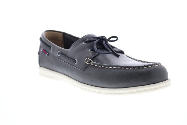 Sebago Naples 7000070 Mens Blue Leather Loafers & Slip Ons Boat Shoes Online Hot Sale - Image 2