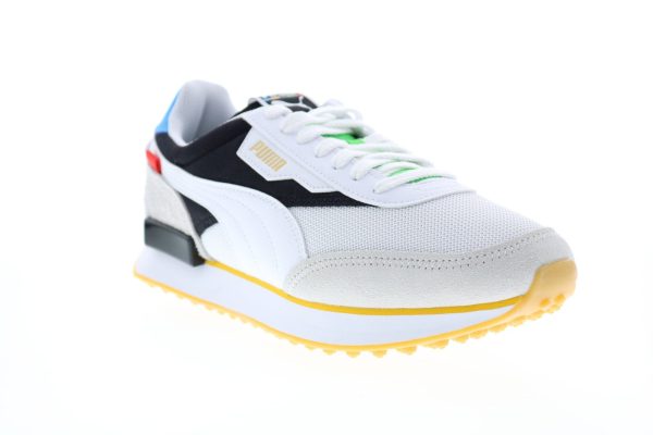 Puma Future Rider WH 37338401 Mens White Mesh Lace Up Lifestyle Sneakers Shoes Hot on Sale - Image 2