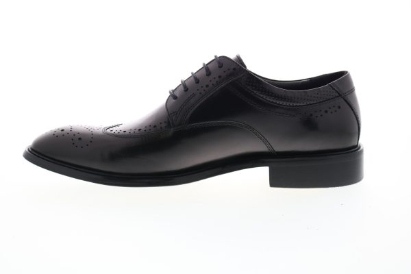 Zanzara Cesar ZK324C83 Mens Black Leather Low Top Lace Up Wingtip Oxfords Shoes Hot on Sale - Image 5