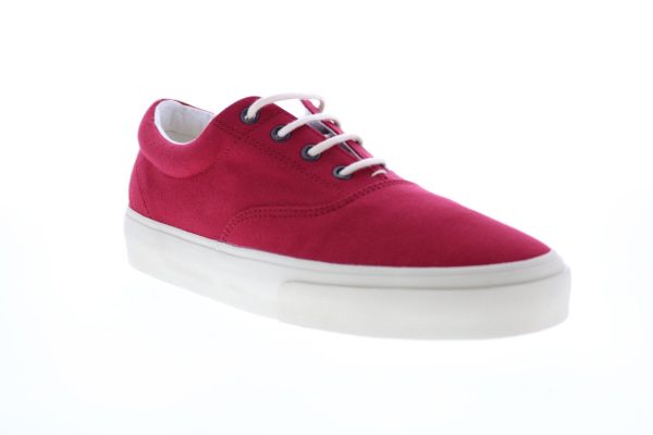 Sebago John 7001440 Womens Red Wide 2E Canvas Lace Up Lifestyle Sneakers Shoes For Sale - Image 2
