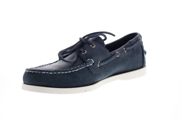 Sebago Portland Crazy Horse Mens Blue Wide Loafers & Slip Ons Boat Shoes Cheap - Image 4