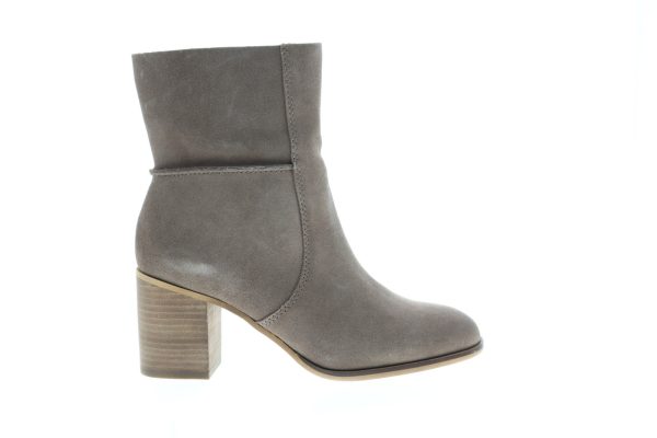 Frye Phoebe Slouch Mid 70689 Womens Gray Suede Slip On Dress Boots Online now