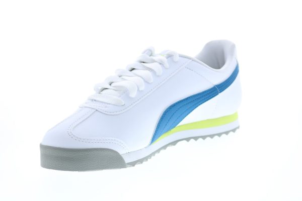 Puma Roma Basic + 36957116 Mens White Leather Lifestyle Sneakers Shoes Online - Image 4