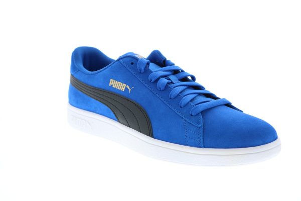 Puma Smash V2 36498944 Mens Blue Suede Lace Up Lifestyle Sneakers Shoes Hot on Sale - Image 2