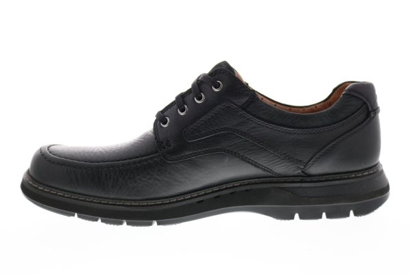 Clarks Un Ramble Lace Mens Black Extra Wide Leather Plain Toe Oxfords Shoes Online Sale - Image 5
