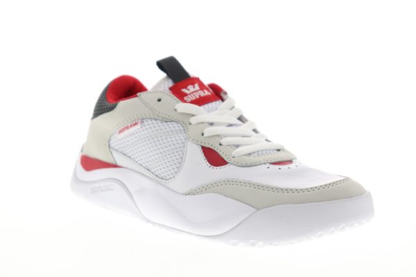 Supra Pecos 06375-148-M Mens White Leather Low Top Lace Up Skate Sneakers Shoes Online now - Image 2