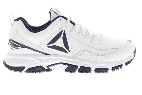 Reebok Ridgerider Leather 4E Mens White Extra Wide (4E) Athletic Hiking Shoes For Discount