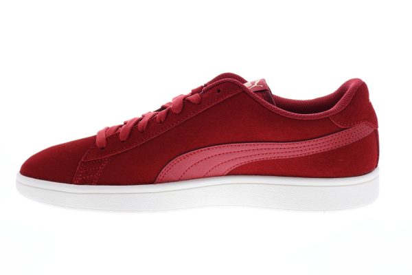 Puma Smash V2 36498947 Mens Red Suede Lace Up Lifestyle Sneakers Shoes on Sale - Image 5
