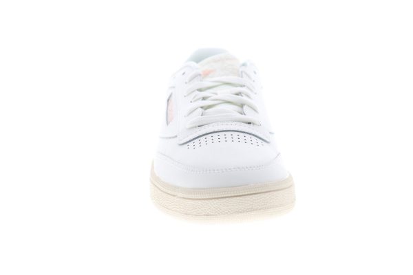 Reebok Club C 85 DV3727 Womens White Leather Low Top Lifestyle Sneakers Shoes For Cheap - Image 3