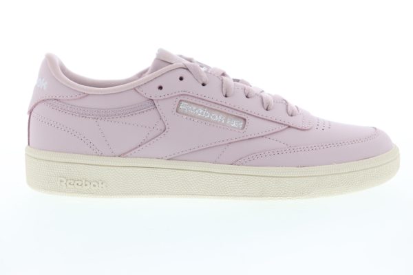 Reebok Club C 85 DV3728 Womens Pink Leather Low Top Lifestyle Sneakers Shoes For Cheap