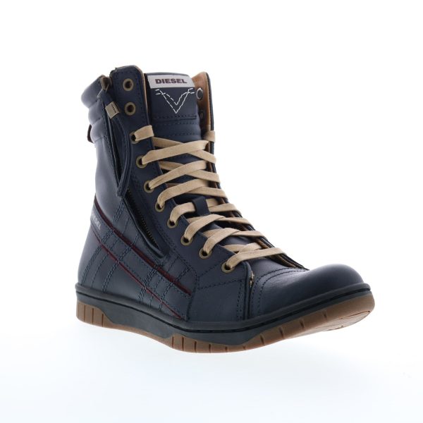 Diesel Tatradium D-Valadium Mens Blue Leather Lace Up Lifestyle Sneakers Shoes Online Hot Sale - Image 2