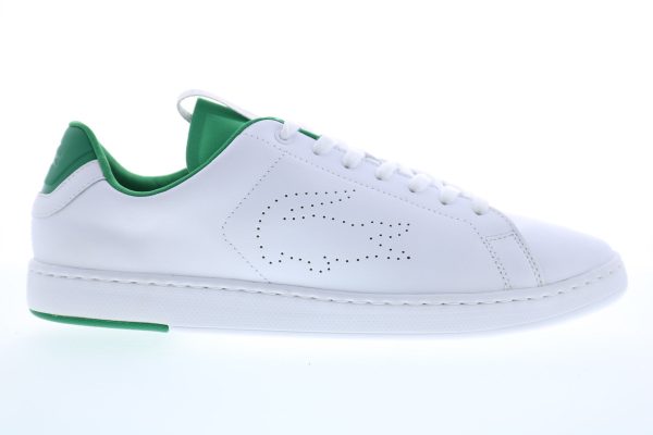 Lacoste Carnaby Evo Li Mens White Leather Lace Up Lifestyle Sneakers Shoes Cheap