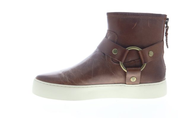Frye Lena Harness Bootie 70276 Womens Brown Leather Zipper Booties Boots For Sale - Image 5