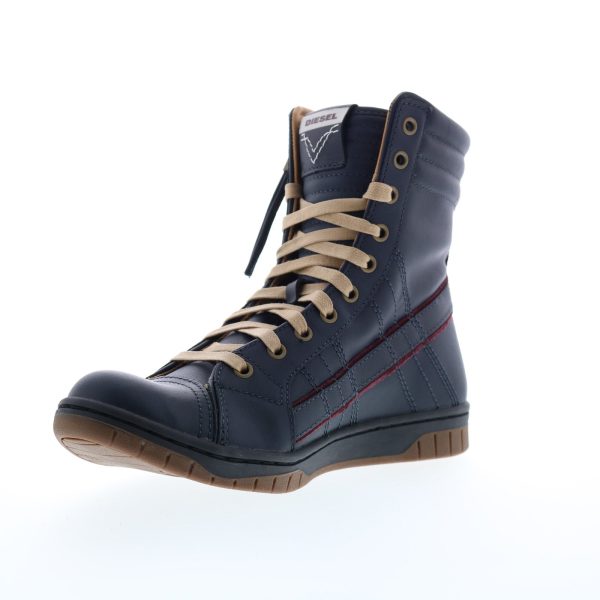 Diesel Tatradium D-Valadium Mens Blue Leather Lace Up Lifestyle Sneakers Shoes Online Hot Sale - Image 4
