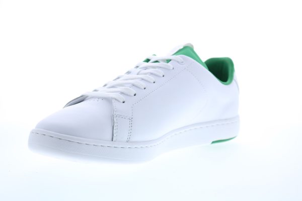 Lacoste Carnaby Evo Li Mens White Leather Lace Up Lifestyle Sneakers Shoes Cheap - Image 4