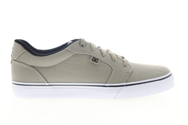 DC Anvil Tx 320040 Mens Gray Canvas Lace Up Skate Inspired Sneakers Shoes Online now