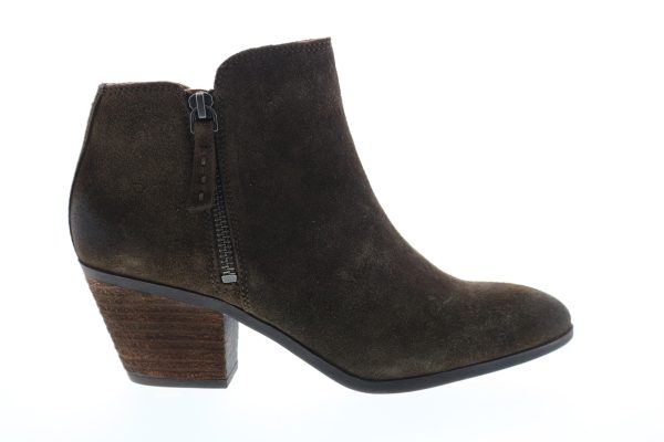 Frye & Co. Holly Zip Bootie 70840 Womens Brown Suede Ankle & Booties Boots Cheap