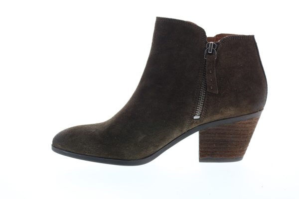 Frye & Co. Holly Zip Bootie 70840 Womens Brown Suede Ankle & Booties Boots Cheap - Image 5