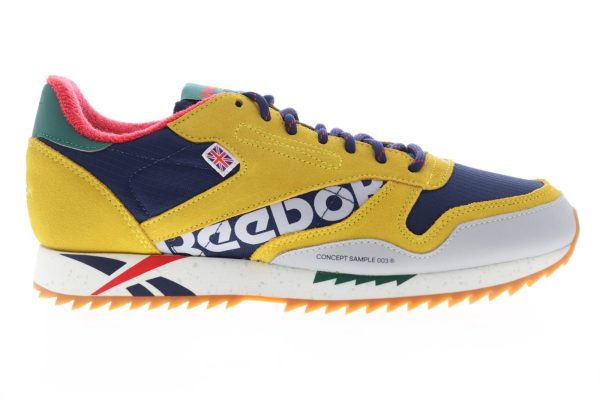 Reebok Classic Leather Ripple Altered Mens Yellow Suede Lifestyle Sneakers Shoes Online now