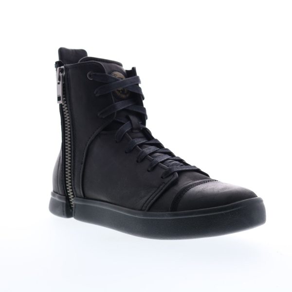 Diesel Zip-Round S-Nentish Hbd Mens Black Leather Lifestyle Sneakers Shoes Cheap - Image 2