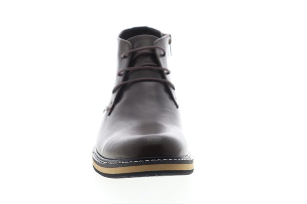 English Laundry Haddock EK503S72 Mens Brown Leather Mid Top Chukkas Boots Online - Image 3