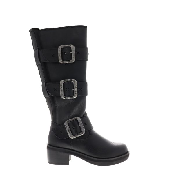 Harley-Davidson Bostwick D84311 Womens Black Leather Zipper Motorcycle Boots Supply