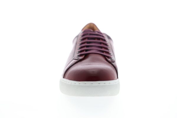 Zanzara Music ZZL1058 Mens Burgundy Leather Lace Up Lifestyle Sneakers Shoes Online Hot Sale - Image 3