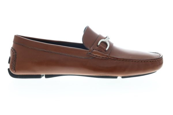 Bruno Magli Nestor Mens Brown Leather Low Top Slip On Moccasin Loafers Shoes Discount