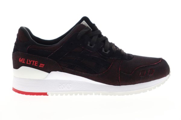 Asics Gel Lyte III HN7L1-9090 Mens Red Canvas Low Top Lifestyle Sneakers Shoes Sale