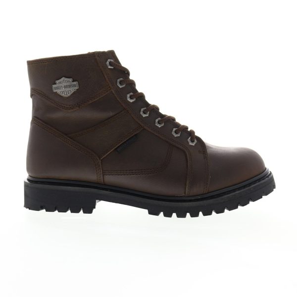 Harley-Davidson Lagarto D93570 Mens Brown Leather Lace Up Motorcycle Boots Online Sale